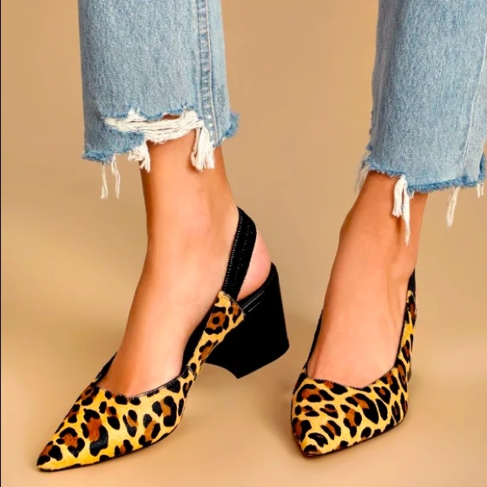 Lulu’s leather leopard print shoes